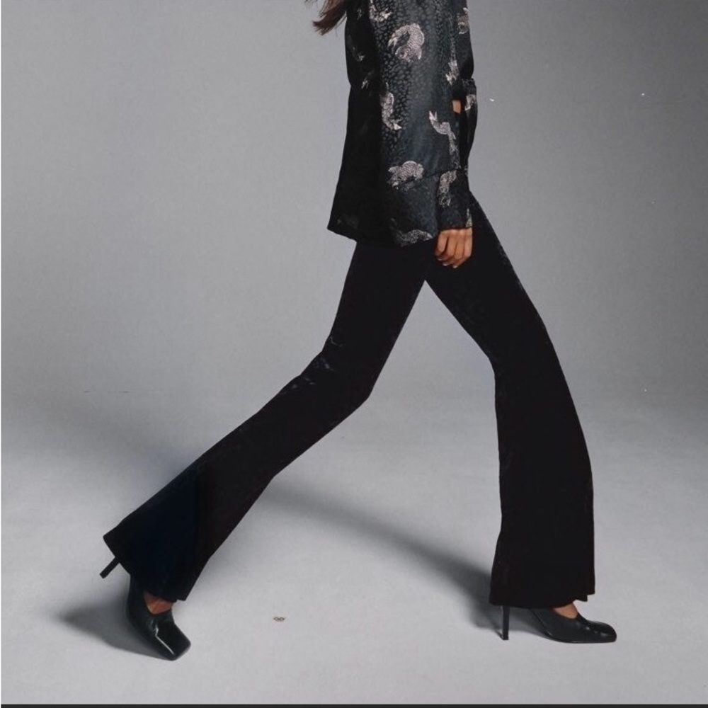ZARA flared velvet pants
